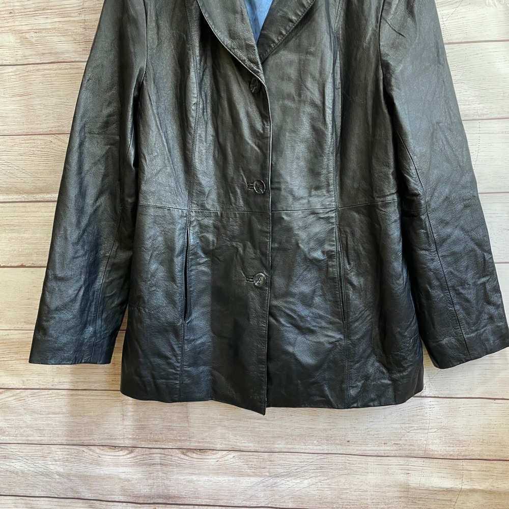 EXCELLENT CONDITION COLEBROOK & CO BLACK LEATHER JACKET - Picture 3 of 6